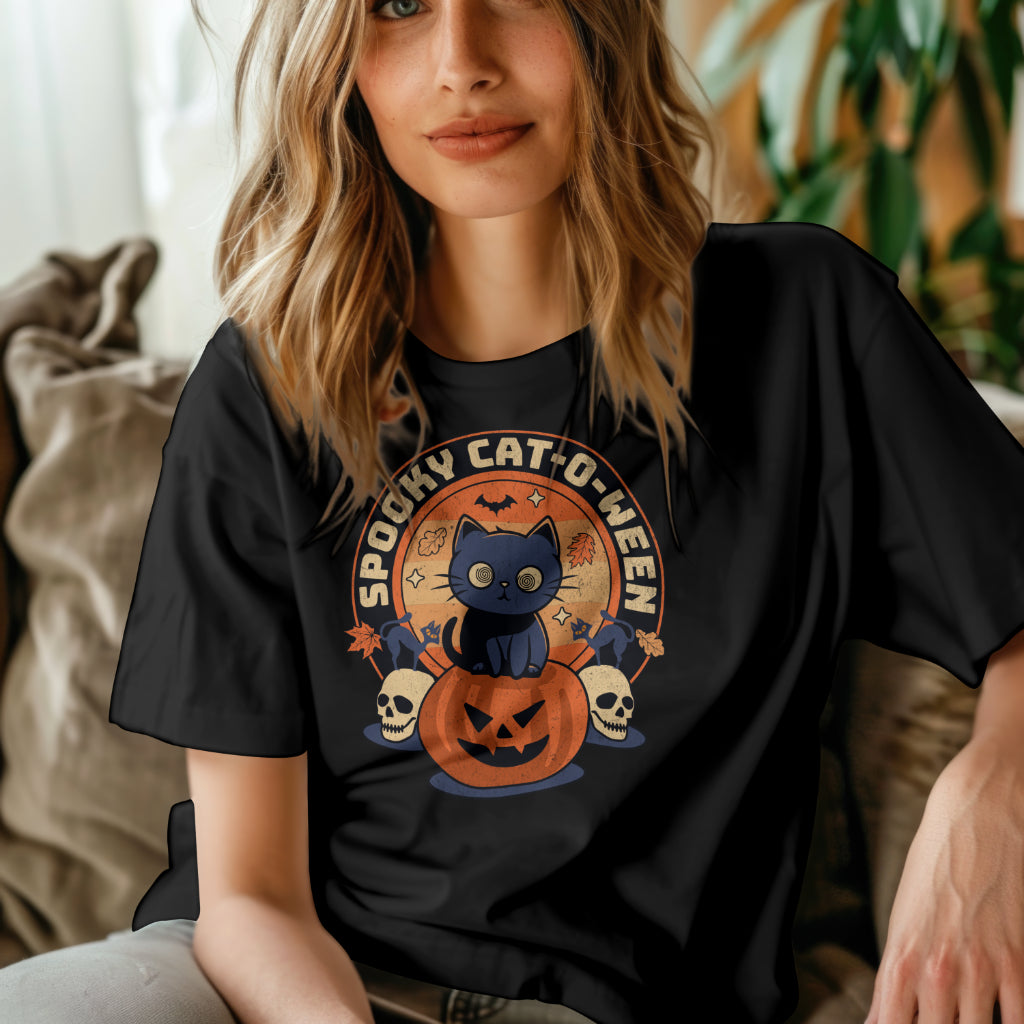 Halloween Cat & Pumpkin - Organic Shirt