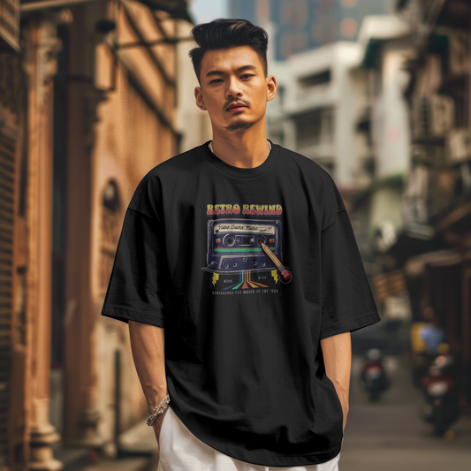 Cassette Tape Retro Rewind - Organic Shirt