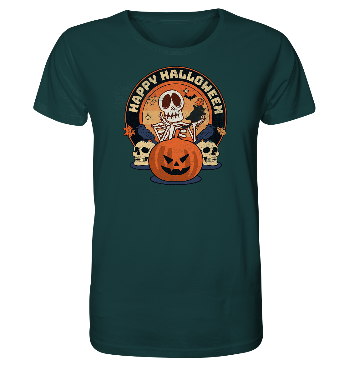 Halloween - Skull and Pumpkin - Organic Shirt