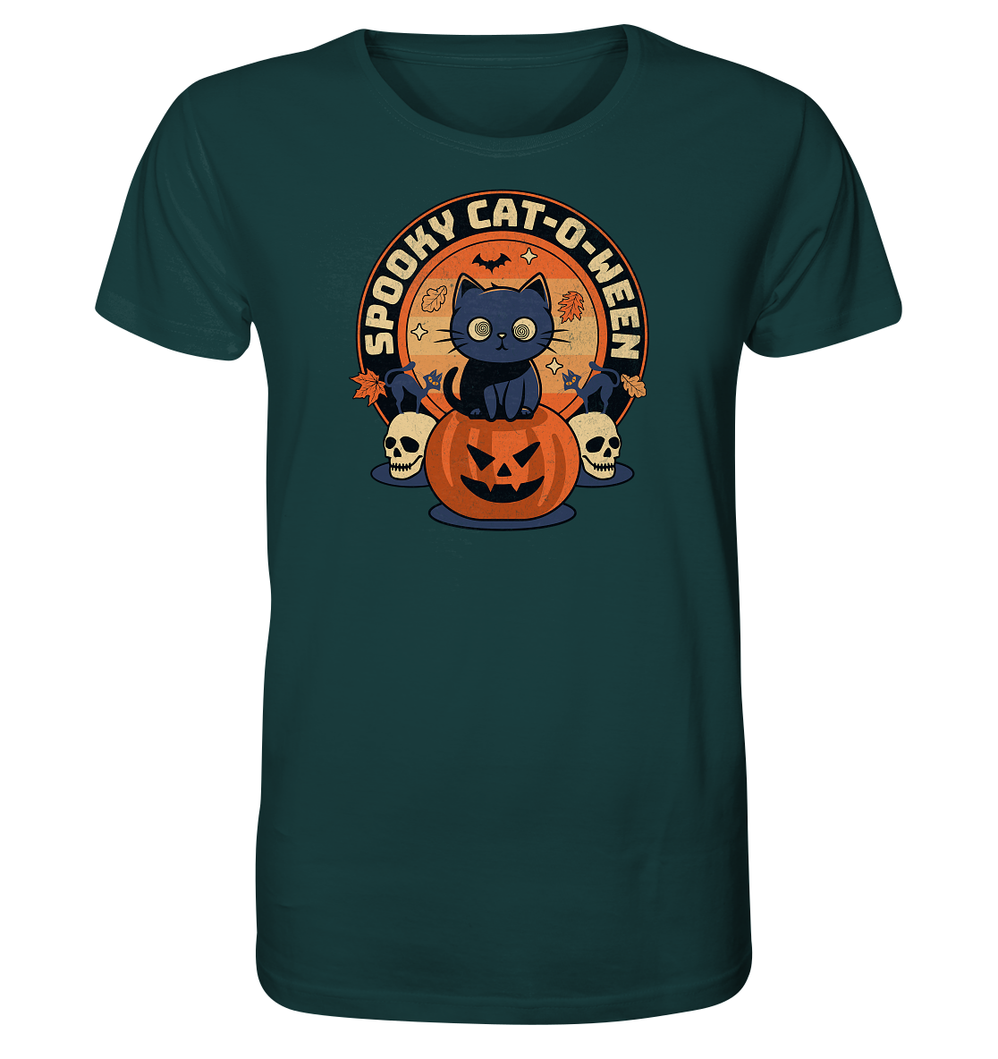 Halloween Cat & Pumpkin - Organic Shirt