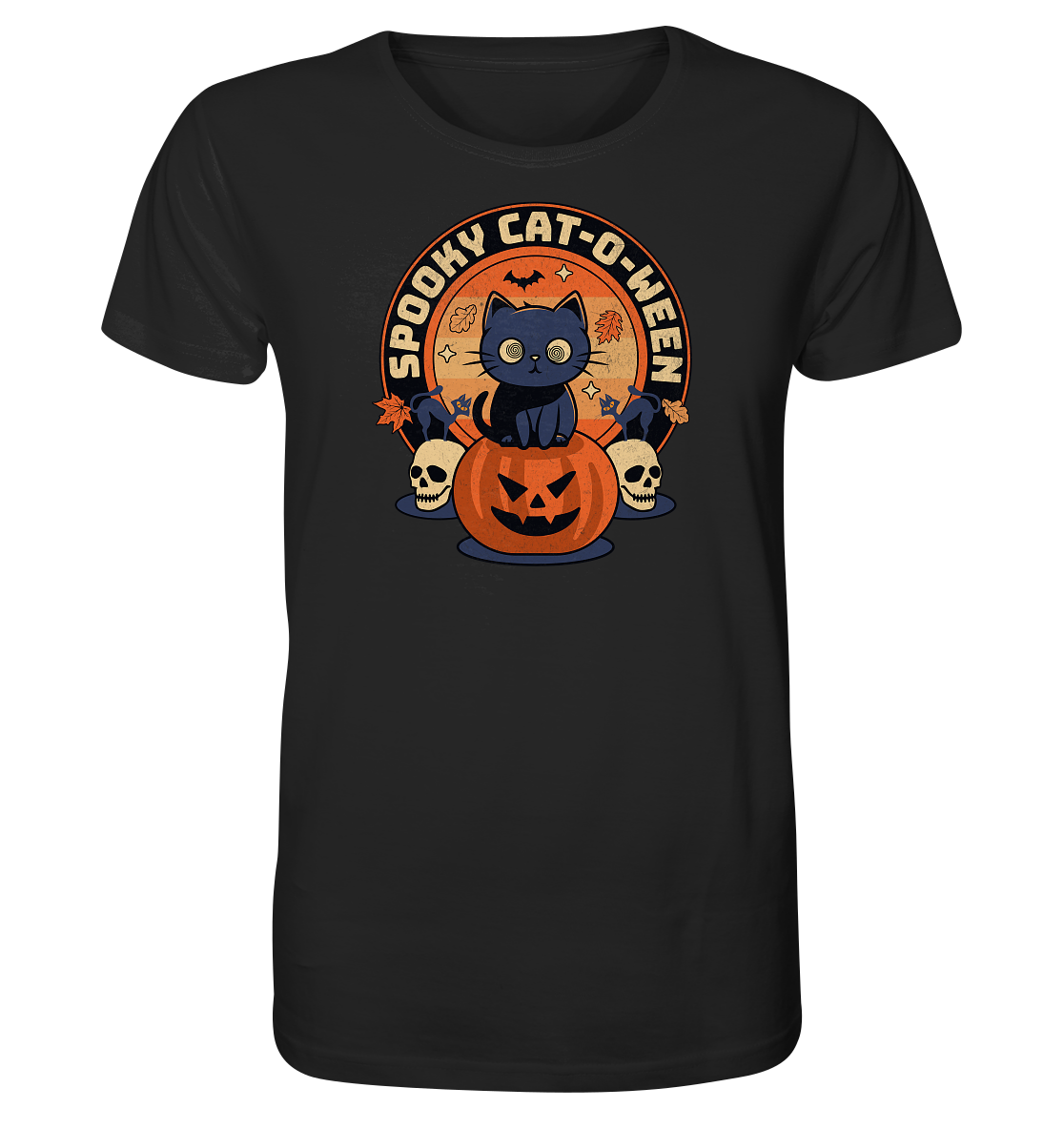 Halloween Cat & Pumpkin - Organic Shirt