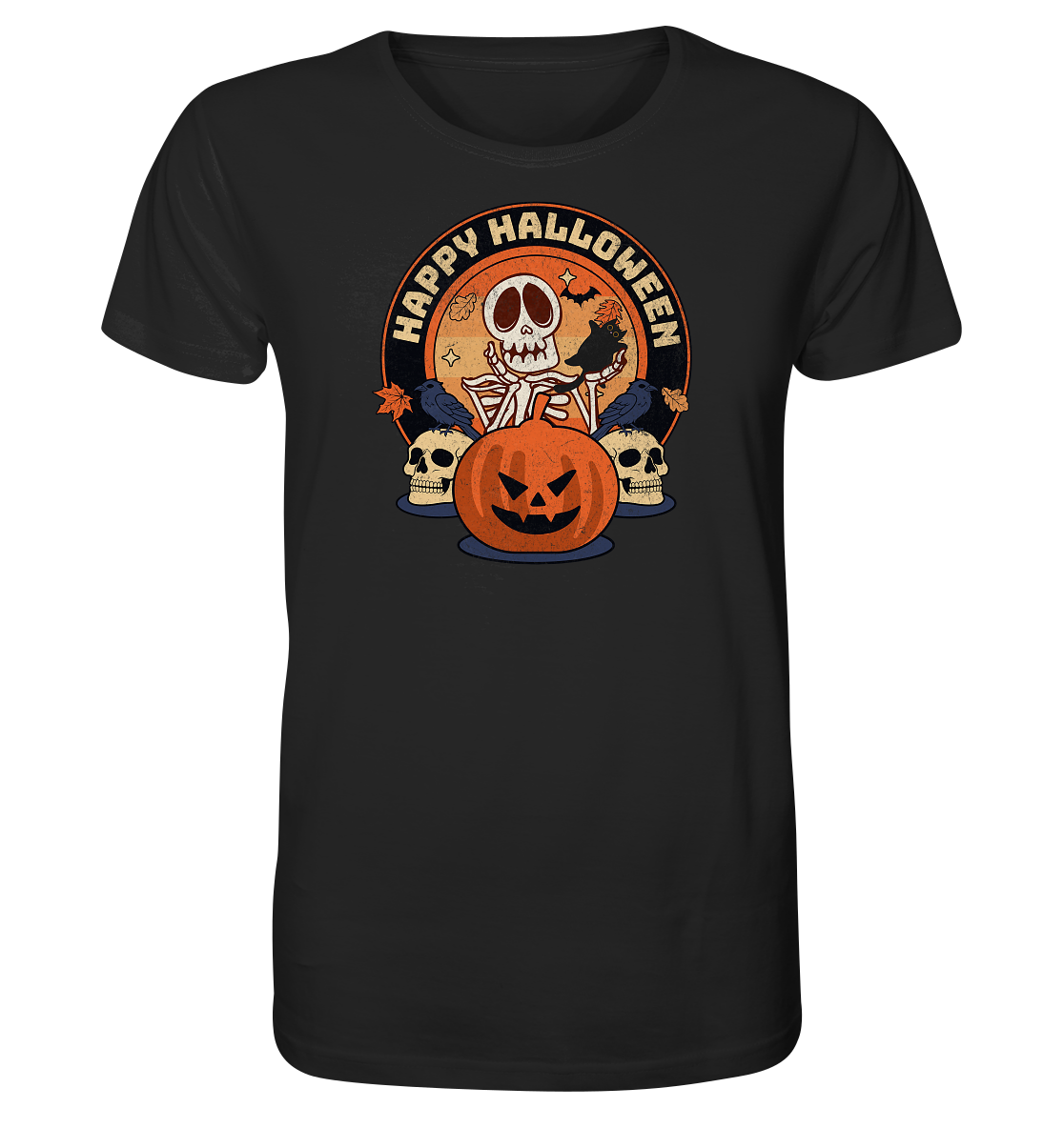 Halloween - Skull and Pumpkin - Organic Shirt