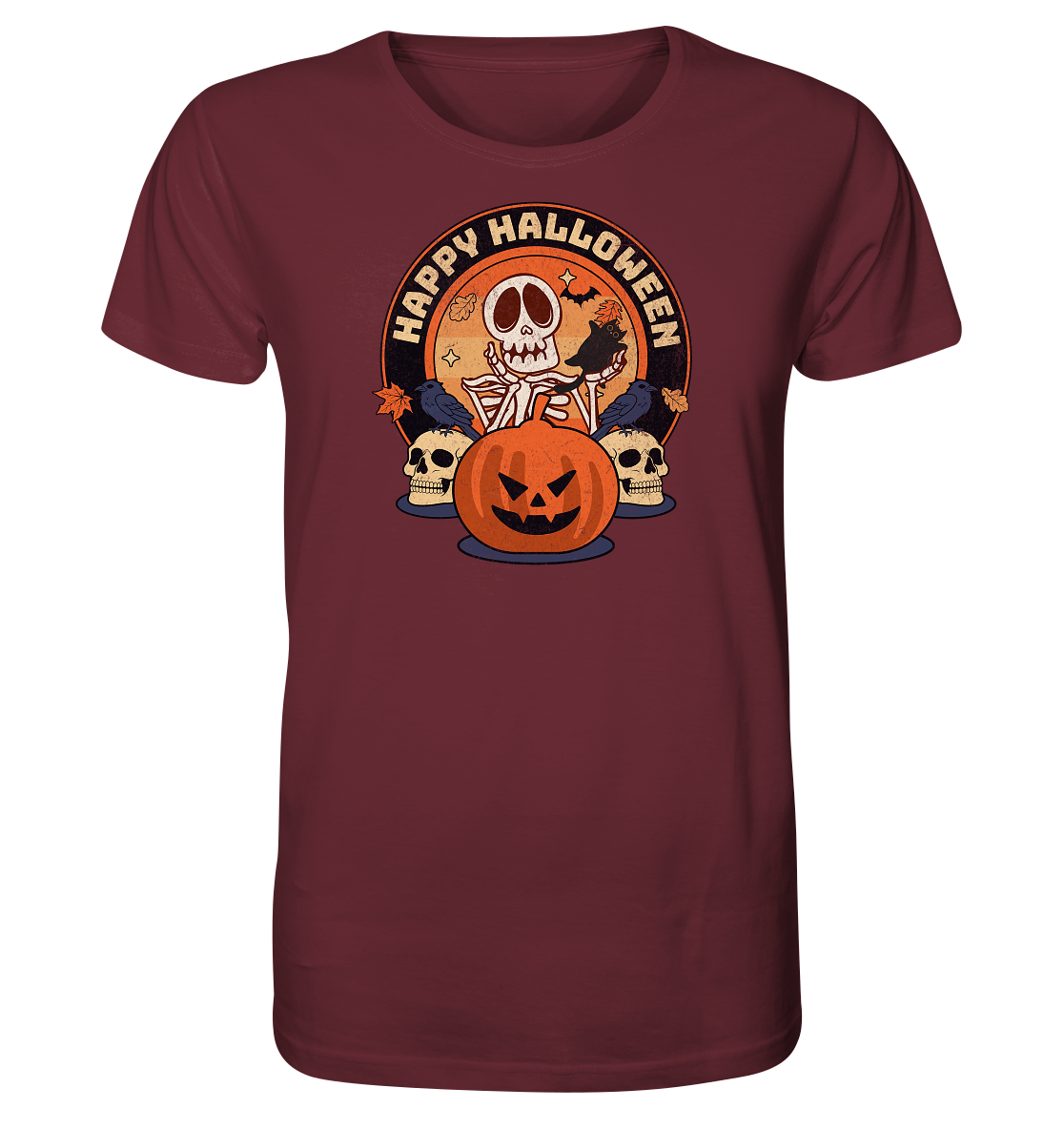 Halloween - Skull and Pumpkin - Organic Shirt