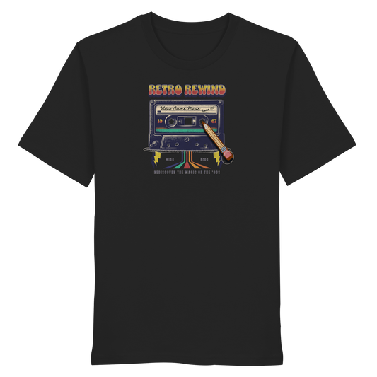 Cassette Tape Retro Rewind - Organic Shirt