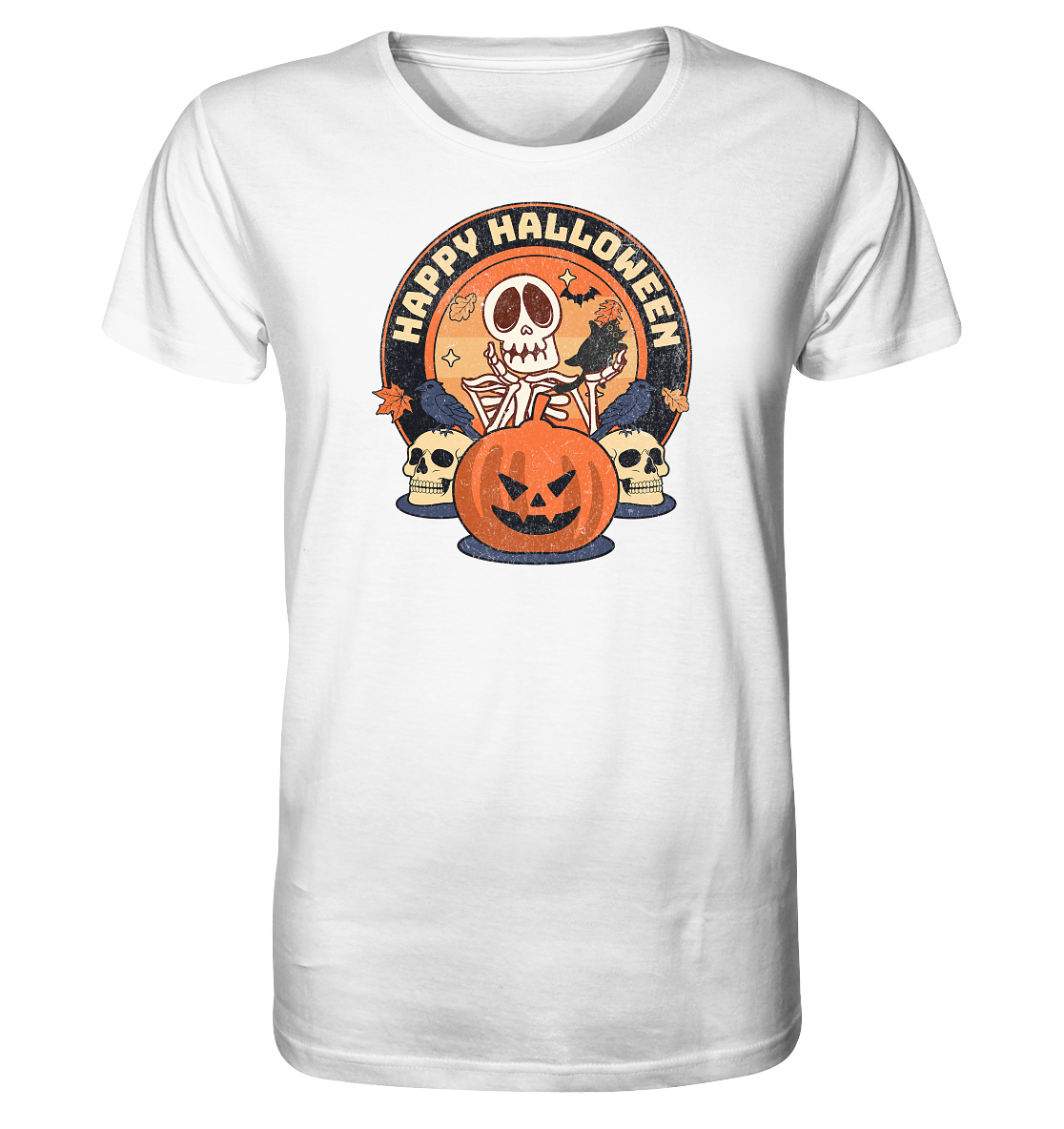 Halloween - Skull and Pumpkin - Organic Shirt