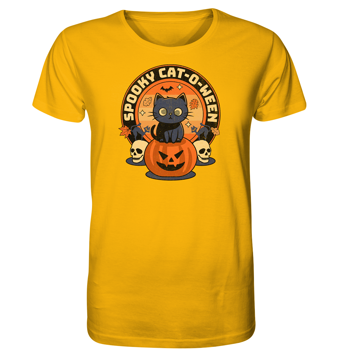 Halloween Cat & Pumpkin - Organic Shirt