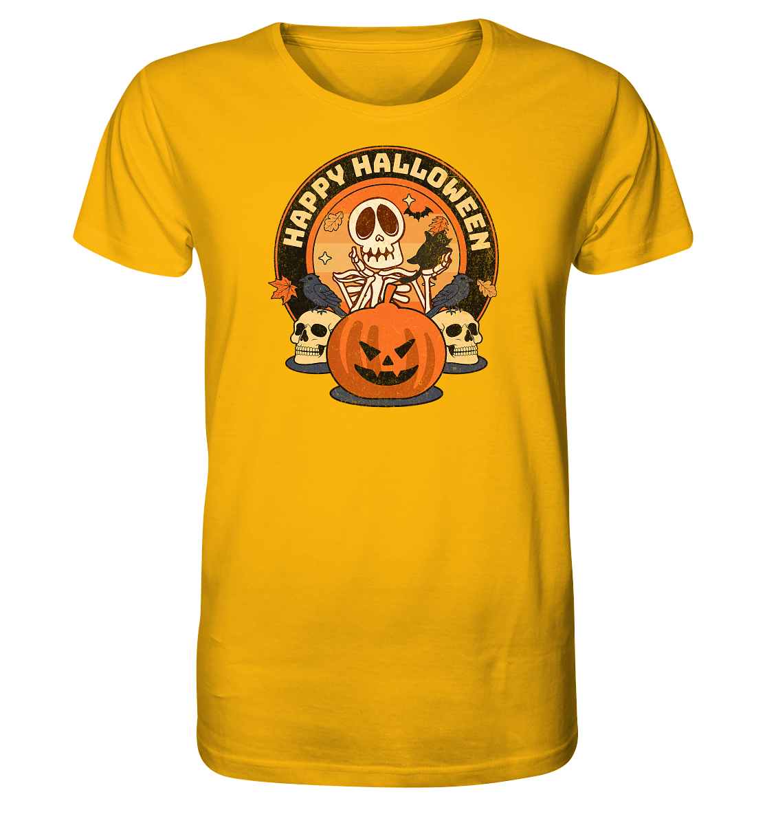 Halloween - Skull and Pumpkin - Organic Shirt