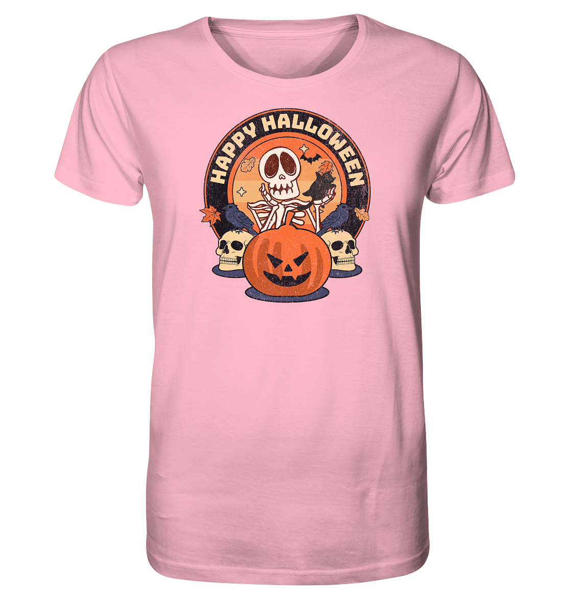 Halloween - Skull and Pumpkin - Organic Shirt